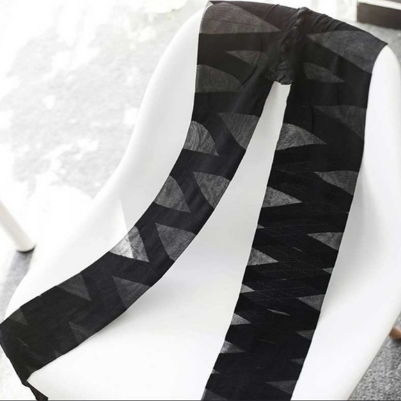 Sexy Ribbon Detail Bondage Black Hose OSFM NIP - Picture 3 of 5